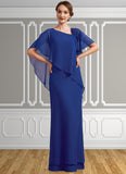Skyler A-Line V-neck Floor-Length Chiffon Mother of the Bride Dress With Beading Sequins STG126P0014600
