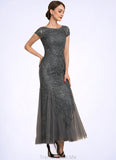 Lois Trumpet/Mermaid Scoop Neck Ankle-Length Tulle Lace Sequined Mother of the Bride Dress With Beading Sequins STG126P0014602