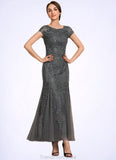 Lois Trumpet/Mermaid Scoop Neck Ankle-Length Tulle Lace Sequined Mother of the Bride Dress With Beading Sequins STG126P0014602