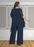 Mylie Jumpsuit/Pantsuit Scoop Neck Ankle-Length Chiffon Mother of the Bride Dress STG126P0014607