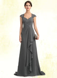 Ryan A-Line Sweetheart Sweep Train Chiffon Lace Mother of the Bride Dress With Beading Sequins STG126P0014618