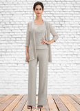 Marlee Jumpsuit/Pantsuit Scoop Neck Floor-Length Chiffon Lace Mother of the Bride Dress STG126P0014632