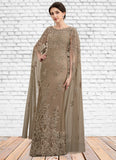 Madelyn Sheath/Column Scoop Neck Floor-Length Lace Mother of the Bride Dress STG126P0014815