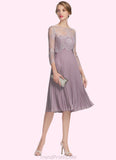 Courtney A-Line Sweetheart Knee-Length Chiffon Mother of the Bride Dress With Pleated STG126P0014823