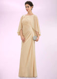 Kasey A-Line Scoop Neck Floor-Length Chiffon Mother of the Bride Dress With Ruffle Beading Sequins STG126P0014827