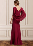 Shelby Trumpet/Mermaid Scoop Neck Floor-Length Chiffon Mother of the Bride Dress With Ruffle STG126P0014842