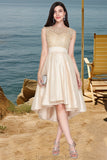 Selena A-line Scoop Asymmetrical Lace Taffeta Tulle Homecoming Dress STGP0020592