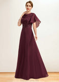Serenity A-line Scoop Floor-Length Chiffon Mother of the Bride Dress With Appliques Lace Sequins STG126P0021707