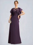 Talia A-line Scoop Illusion Floor-Length Chiffon Lace Mother of the Bride Dress STG126P0021839
