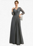 Margaret A-line V-Neck Floor-Length Chiffon Lace Mother of the Bride Dress With Pleated STG126P0021850