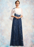 Adrianna A-line Scoop Floor-Length Chiffon Lace Sequin Mother of the Bride Dress With Pleated STG126P0021919