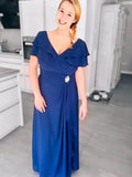 Piper A-Line/Princess Chiffon Ruffles V-neck Short Sleeves Floor-Length Mother of the Bride Dresses STGP0020319