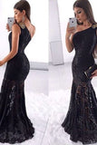 2024 Sexy Black Lace Prom Dresses One PKEPEM9D