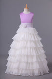 2024 Flower Girl Dresses Ball Gown Scoop Floor Length P843XD8R