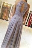 2024 Halter Chiffon Prom Dresses A Line With Applique P2R8K7MH