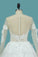 2024 A Line Long Sleeves Tulle Scoop Wedding Dresses With Applique And Beads PEDR1ANE