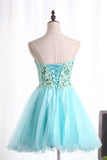 2024 A-Line Sweetheart Homecoming Dresses Short/Mini Tulle With Embroidery PEMN2PM3