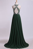 2024 Halter A-Line/Princess Prom Dresses Tulle&Chiffon Sweep PC7YSGCY
