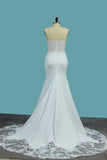 2024 Spandex Mermaid Spaghetti Straps Wedding Dresses With P98DB24C