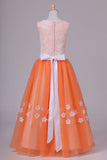 2024 Lovely New Ball Gown Flower Girl Dresses Scoop Ankle Length P42A88CR