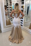 2022 Mermaid Prom Dresses Scoop Tulle With Applique P2Z1DLES