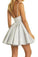 Light Lavender A-Line Deep V Neck Short Sleeveless Appliques Pleats Cheap Homecoming Dress