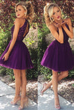 2024 Halter Homecoming Dresses A-Line Tulle Short/Mini Beaded PED1GAYB