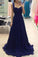 royal blue chiffon long prom dress blue bridesmaid dress Prom Dresses
