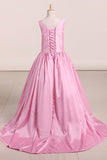 2022 New Arrival Flower Girl Dresses Scoop Taffeta With Beading A Line PYBQ58LF