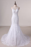 2024 Court Train Scoop Mermaid Wedding Dresses Tulle With PD1FG9NZ