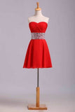 2024 Homecoming Dresses A Line Sweetheart Short/Mini With Rhinestone PY2P6R79