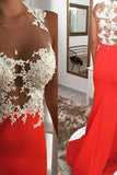 2024 Sexy Scoop Neck Prom Dresses With Appliques And Beadings PX6LCZYQ