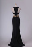 2024 Spandex Scoop Evening Dresses Sheath With Beading PHM9NGRZ