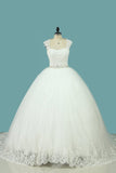 2024 Straps Wedding Dresses Tulle With Applique And P8GAQ5LR