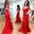 Mermaid Red Elegant Sweetheart Off Shoulder Satin Corset Open Back Prom Dresses
