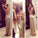 Sparkly Gold Sequins V-Neck Criss Cross Sleeveless Sheath Backless Prom Dresses