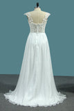 2024 Chiffon A Line Straps Wedding Dresses With Applique P5QQ15R3