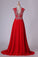 2022 Prom Dress V Neck Open Back Chiffon With Beading Sweep PGP2GET6
