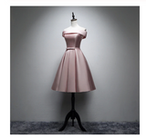 lace up blush elegant Satin homecoming dress cheap pink homecoming dresses