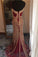 Luxurious Mermaid Spaghetti Straps V-Neck Sparkly Open Back Prom Dress Party Dress