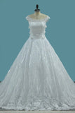 2022 New Arrival Wedding Dresses A Line Scoop Tulle With P8N7AKGT