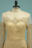 2022 New Arrival Prom Dress Scoop Long Sleeves Sweep PGT6DB2C