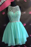 2024 A-Line Chiffon Scoop With Beaded Bodice Homecoming PL6H952C