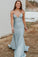 Simple V-Neck Formal Evening Dresses Mermaid Long Prom Dresses