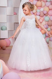 2024 Flower Girl Dresses Ball Gown Scoop Tulle PCS5F7ES