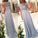New Arrival Beaded Scoop Handmade Stones Long A-Line Chiffon Prom Dresses