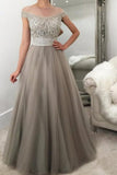 2024 Scoop A Line Prom Dresses Tulle PF5YYY3E