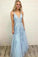 2022 Prom Dress Tulle A-Line V-Neck Floor Length PNJQRFEZ