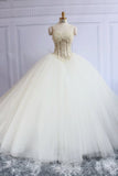 2022 Sweetheart Bridal Dresses With Pearls Ball Gown Tulle White Corset PQC4Z5HE