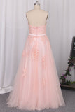 2024 Sweetheart Prom Dresses A Line Tulle With PBTM1QAA